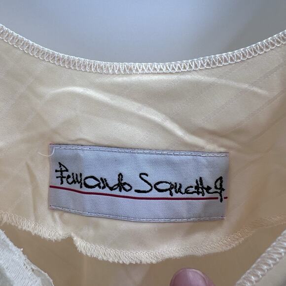 Rare Vintage 1990's Fernando Squette Sanchez Ivory y2k Slip Dress Small - Picture 7 of 9